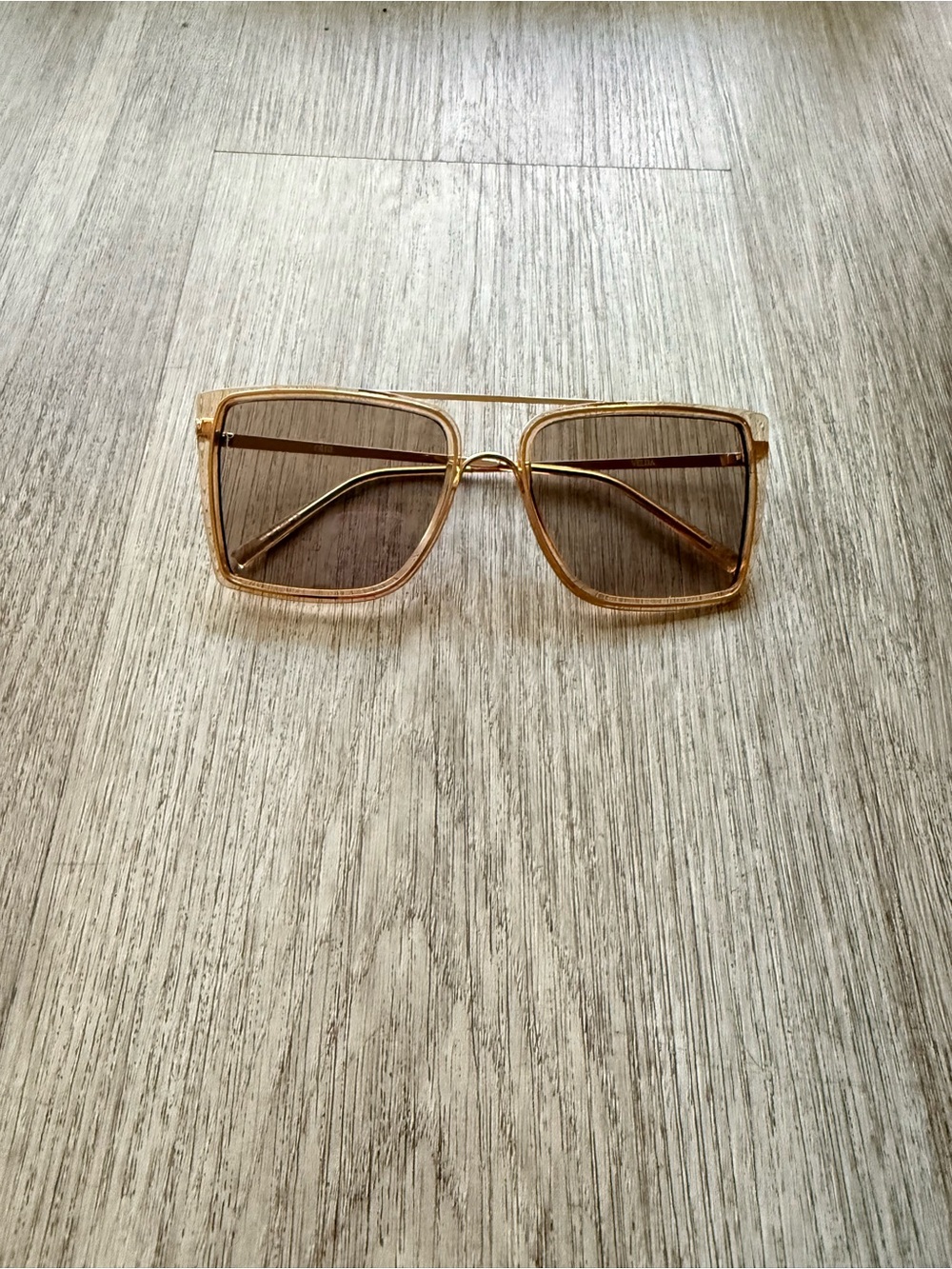 otra velda clear gold oversized squared glam retro sunglasses eyewear NEW